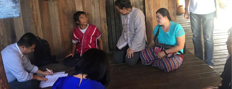 Dr Zaw Linn, Deputy Director, NMCP, MOHS, in a meeting with malaria post workers