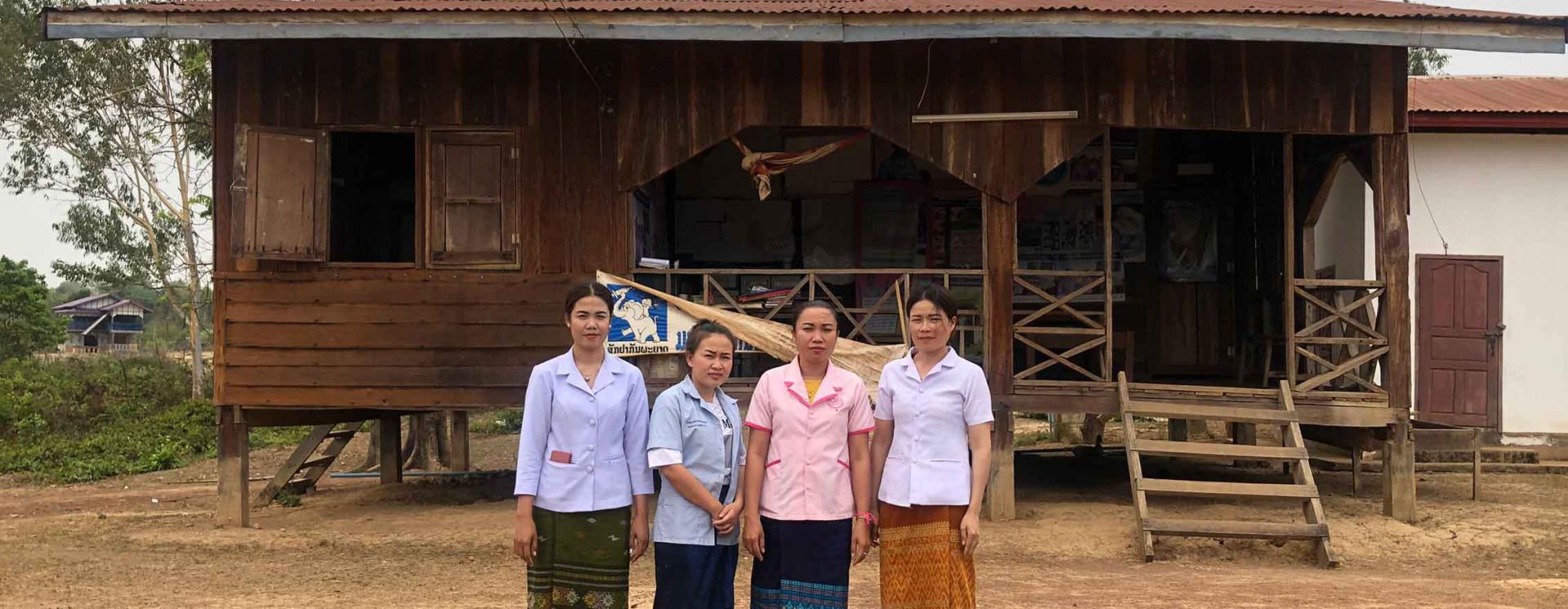 The team, headed by Ms Soukhanthong Phavong, at the Nanoy Health Center, Xaybouathong District, Khammouane Province, Lao PDR. Photo: Thipphaphorn Douangchak/UNOPS