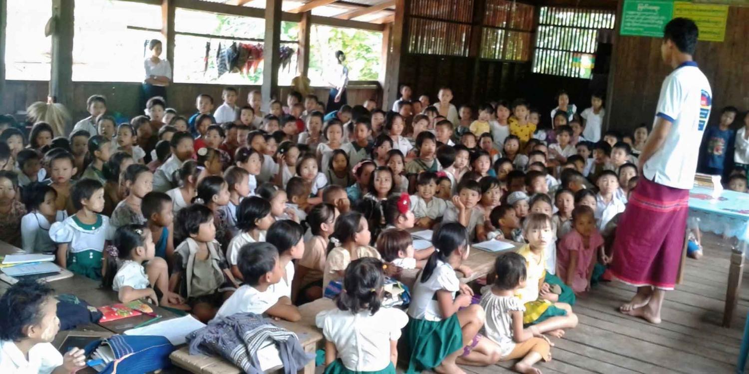 The “Intensified Malaria Control in Myanmar” programme of Medical Action Myanmar (MAM) with support from the Regional Artemisinin Initiative grant includes heath education to raise awareness on prevention of malaria and to promote malaria services by Community Health Workers. A health educator from MAM educates a group of interested school students on malaria prevention. Photo: MAM The “Intensified Malaria Control in Myanmar” programme of Medical Action Myanmar (MAM) with support from the Regional Artemisinin Initiative grant includes heath education to raise awareness on prevention of malaria and to promote malaria services by Community Health Workers. A health educator from MAM educates a group of interested school students on malaria prevention. Photo: MAM