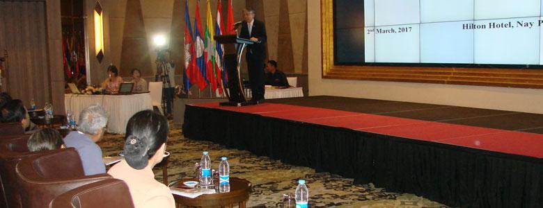 Ambassador Koichi, Japanese Director of Global Issues, Japanese Ministry of Foreign Affairs, delivers a speech