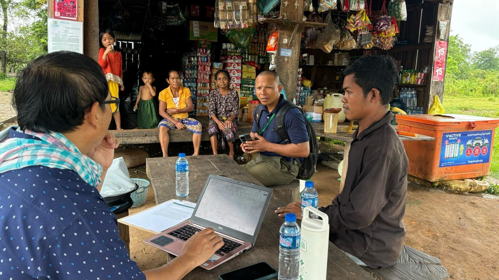 CSO Platform team engaging with community members during a field visit to Iempang District, Stung Treng Province, Cambodia, in August 2024. Photo: CSO Platform