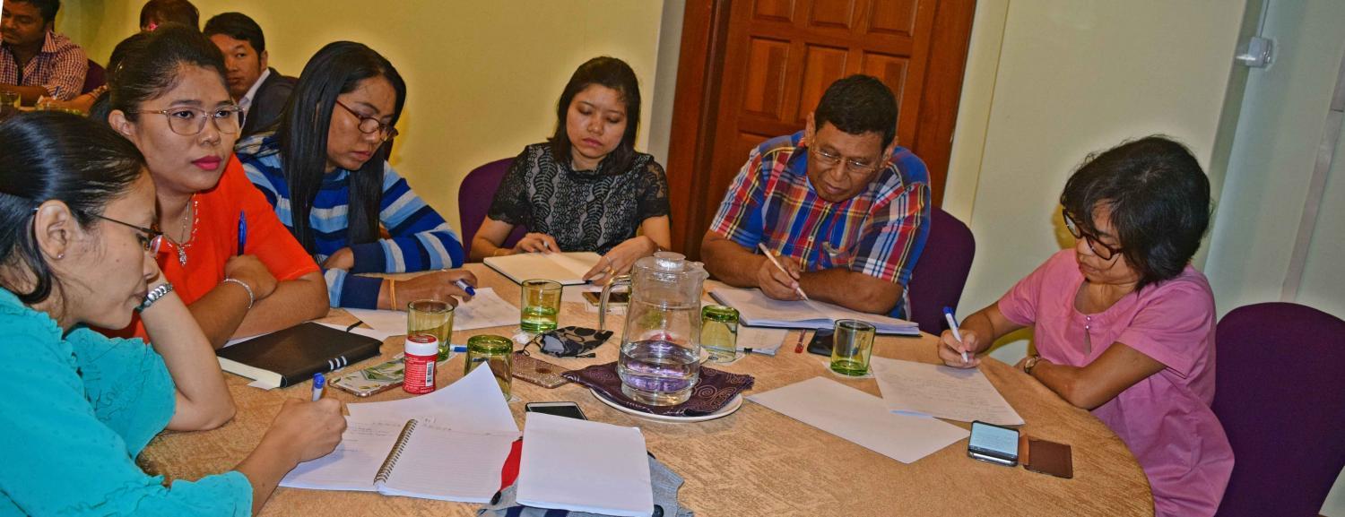 RAI2E partner the Myanmar Council of Churches (MCC) participates in the training. Photo: UNOPS