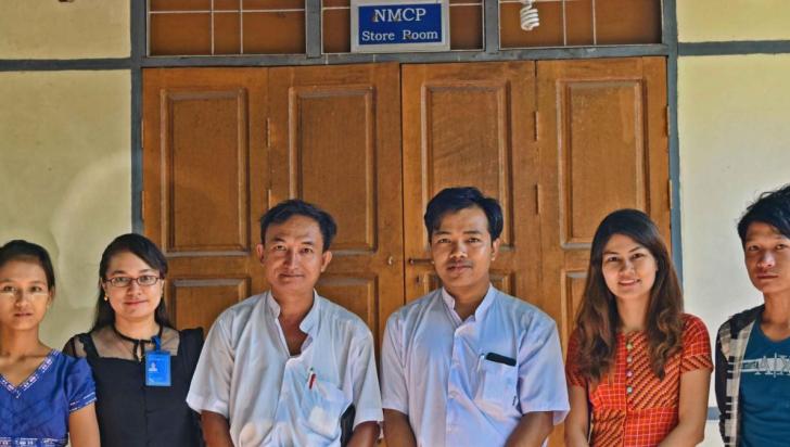 UNOPS-PR team together with staff from National Malaria Control Programme (NMCP) at Magway Township during a filed visit. Photo: UNOPS