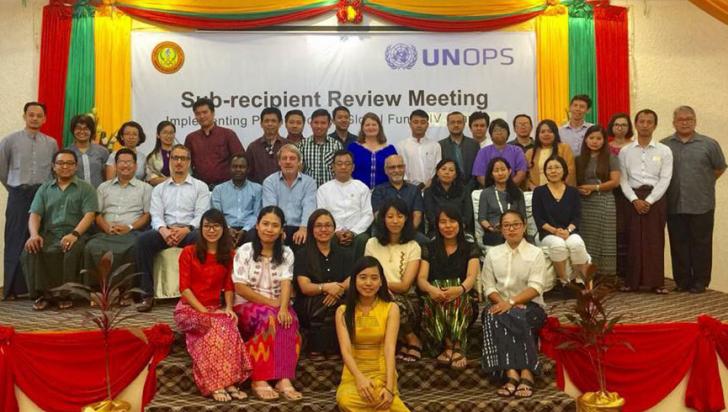 Responsible officers from the national programmes/MOHS, UNOPS and partners implementing the Global Fund Malaria grant, after the review meeting in Nay Pyi Taw, 2018. Photo: UNOPS